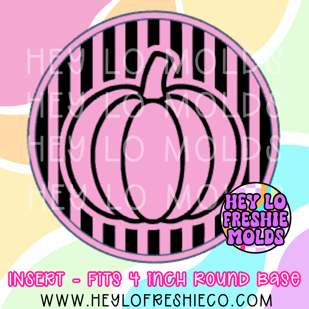4 Inch Round Insert - Striped Pumpkin