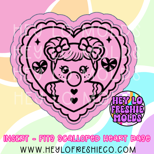 Scalloped Heart Insert - Gingerbread Girl