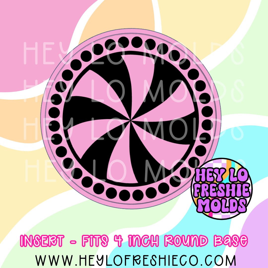 4 Inch Round Insert - Peppermint Candy