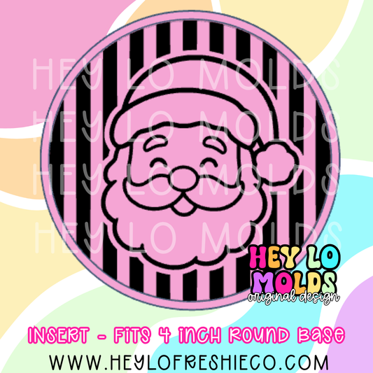 4 Inch Round Insert - Santa
