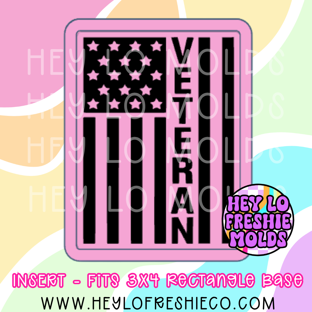 Rectangle Insert - Veteran Flag