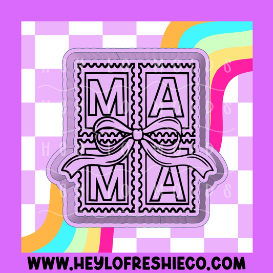 Mama Stamp With Bow Silicone Mold