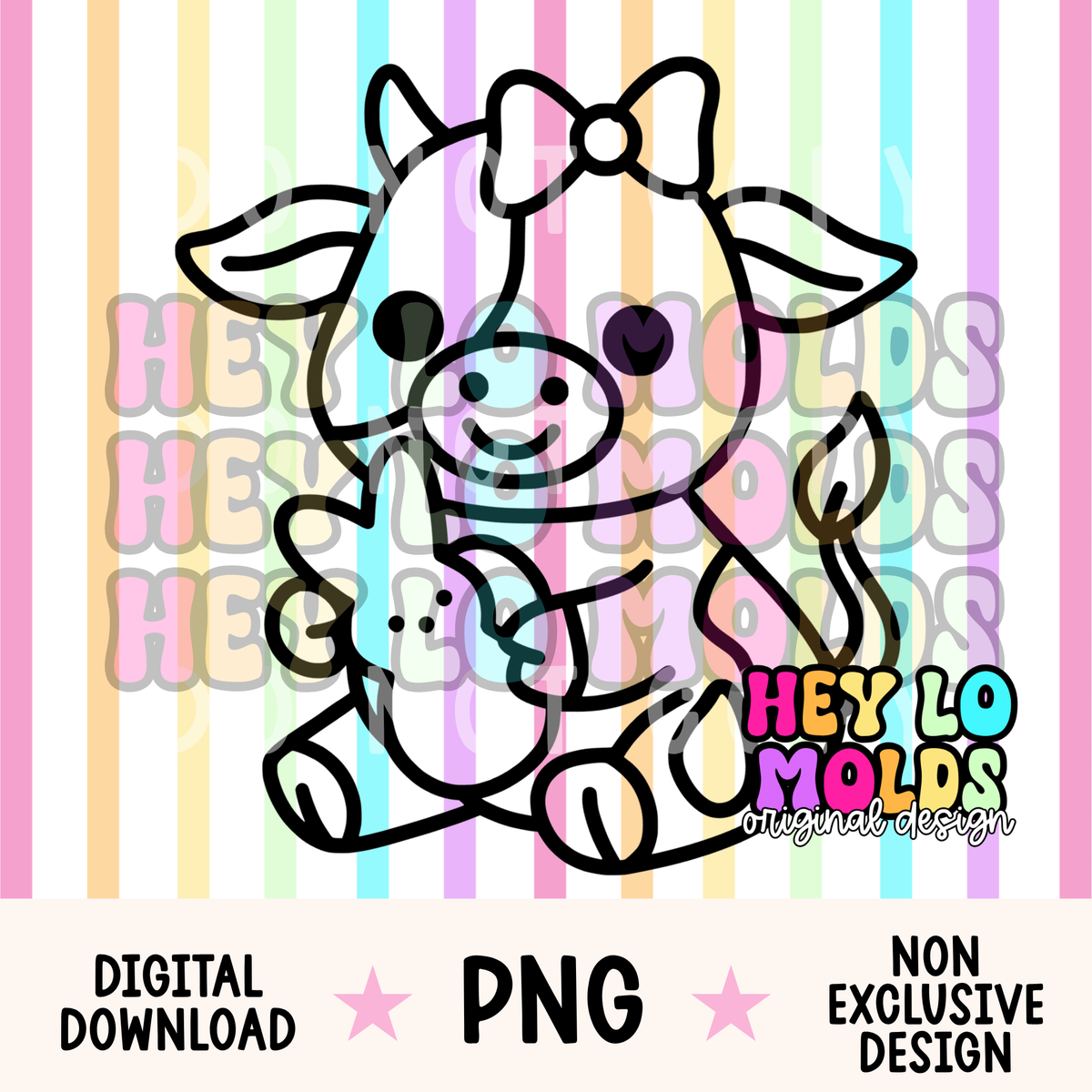 Peeps Cow - Freshie Mold PNG
