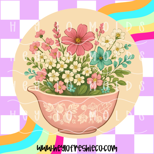 Round Cardstock 147 | Pink Vintage Bowl