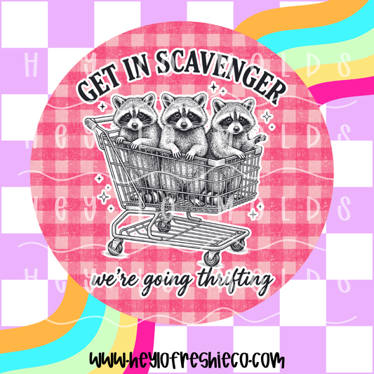 Round Cardstock 083 | Get In Scavenger We're Going Thrifting