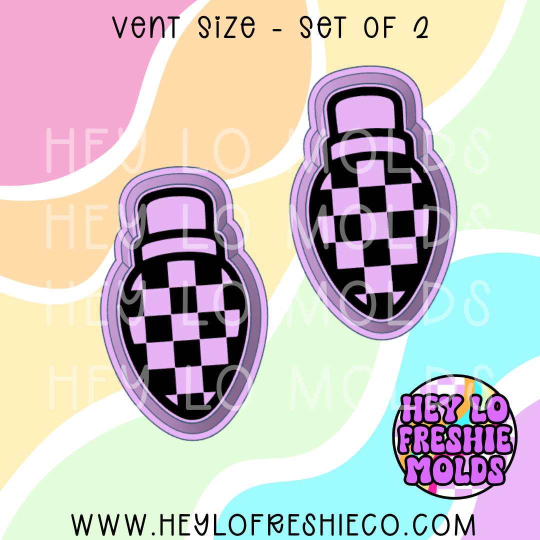 Checkered Christmas Light Vent Set Silicone Mold